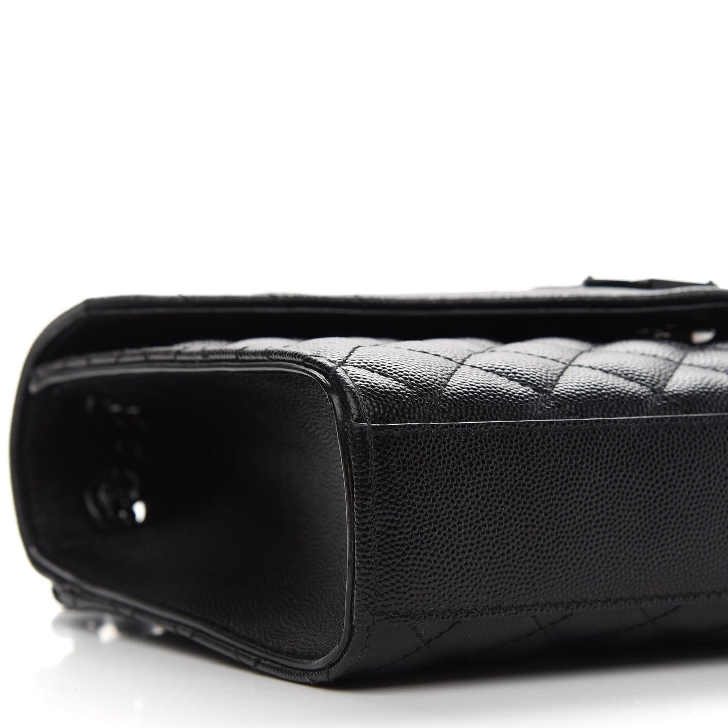Grain De Poudre Textured Mixed Matelasse Triquilt Medium Monogram Satchel Black
