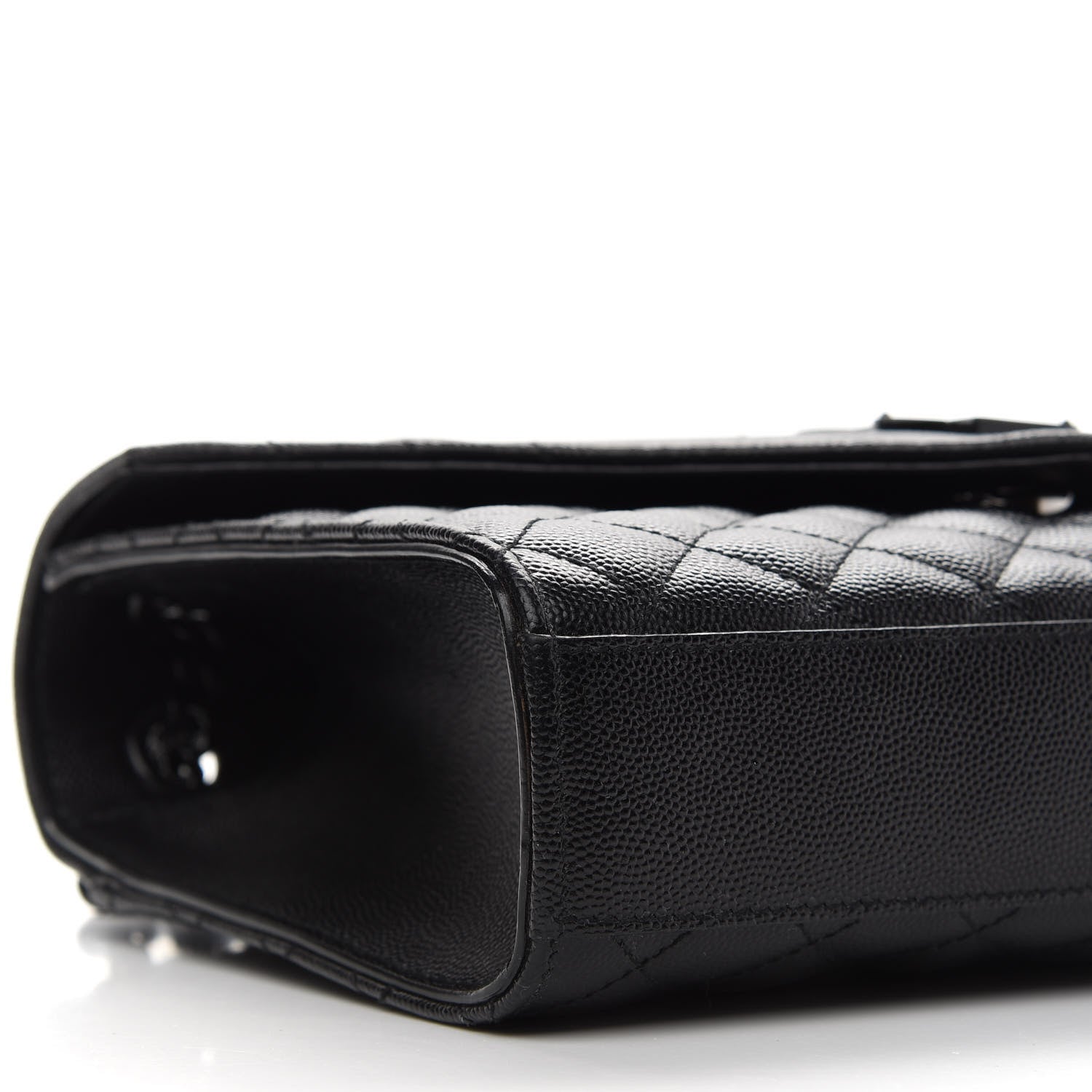 Saint Laurent Grain De Poudre Textured Mixed Matelasse Triquilt Medium Monogram Satchel Black 7 of 8