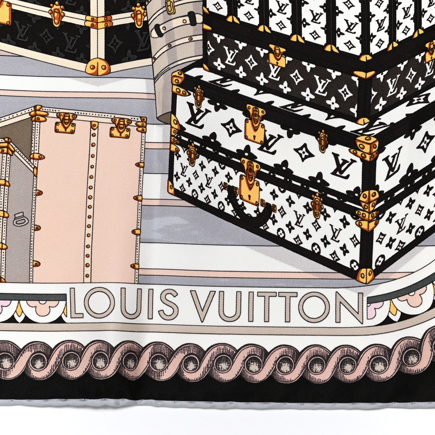 Louis Vuitton Silk Monogram Around The World Square Scarf Brown 2 of 4