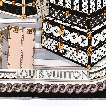 Louis Vuitton Silk Monogram Around The World Square Scarf Brown 2 of 4