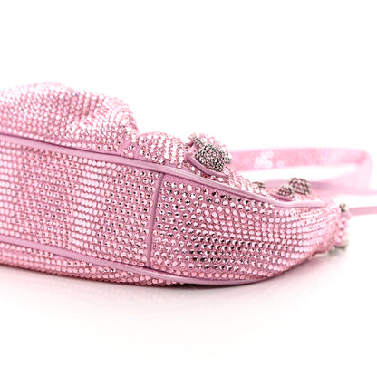 Balenciaga Strass Suede Metallic Nappa Le Cagole Mini Purse With Chain Taffy Light Pink 11 of 12