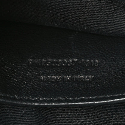 Saint Laurent Crinkled Calfskin Matelasse Monogram Baby Niki Chain Satchel Black 7 of 9