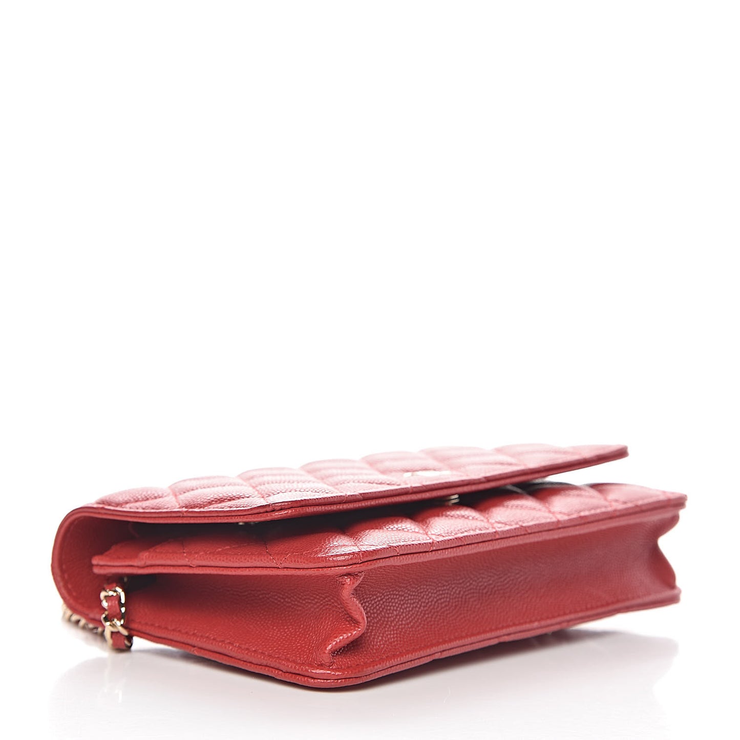 Caviar Quilted Wallet on Chain WOC Red