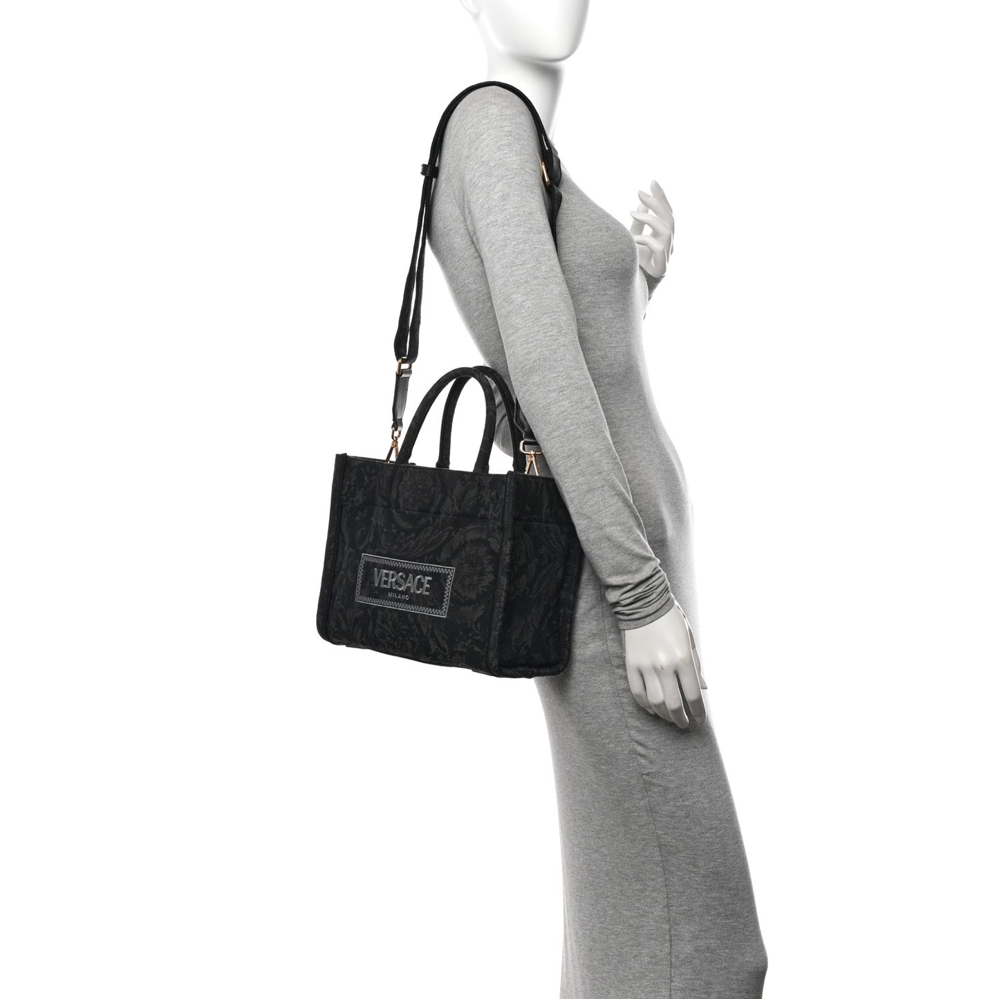 Jacquard Barocco Small Athena Tote Black