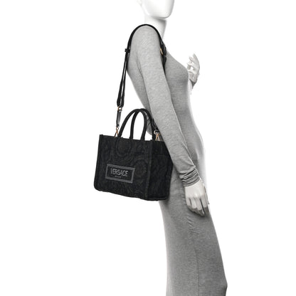 Versace Jacquard Barocco Small Athena Tote Black 2 of 12