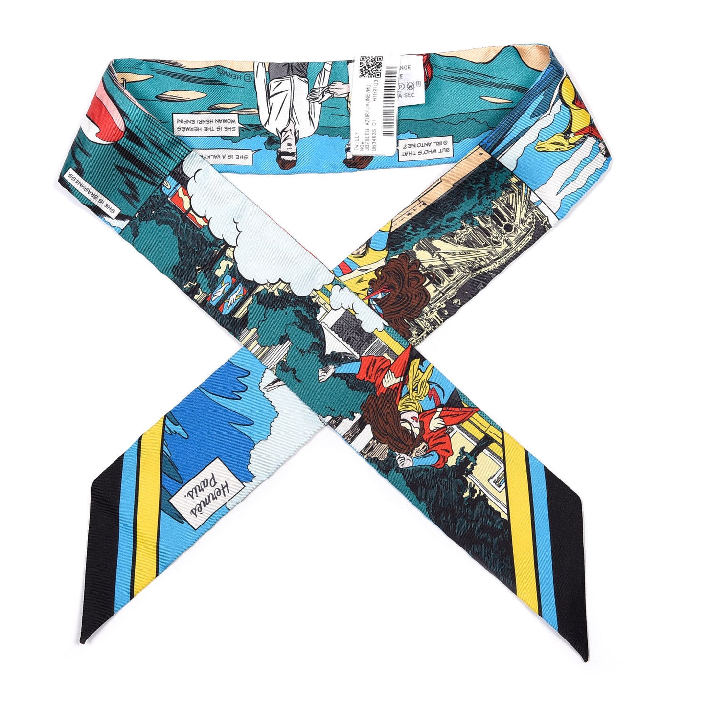 Silk Wow Twilly Bleu Azur Jaune