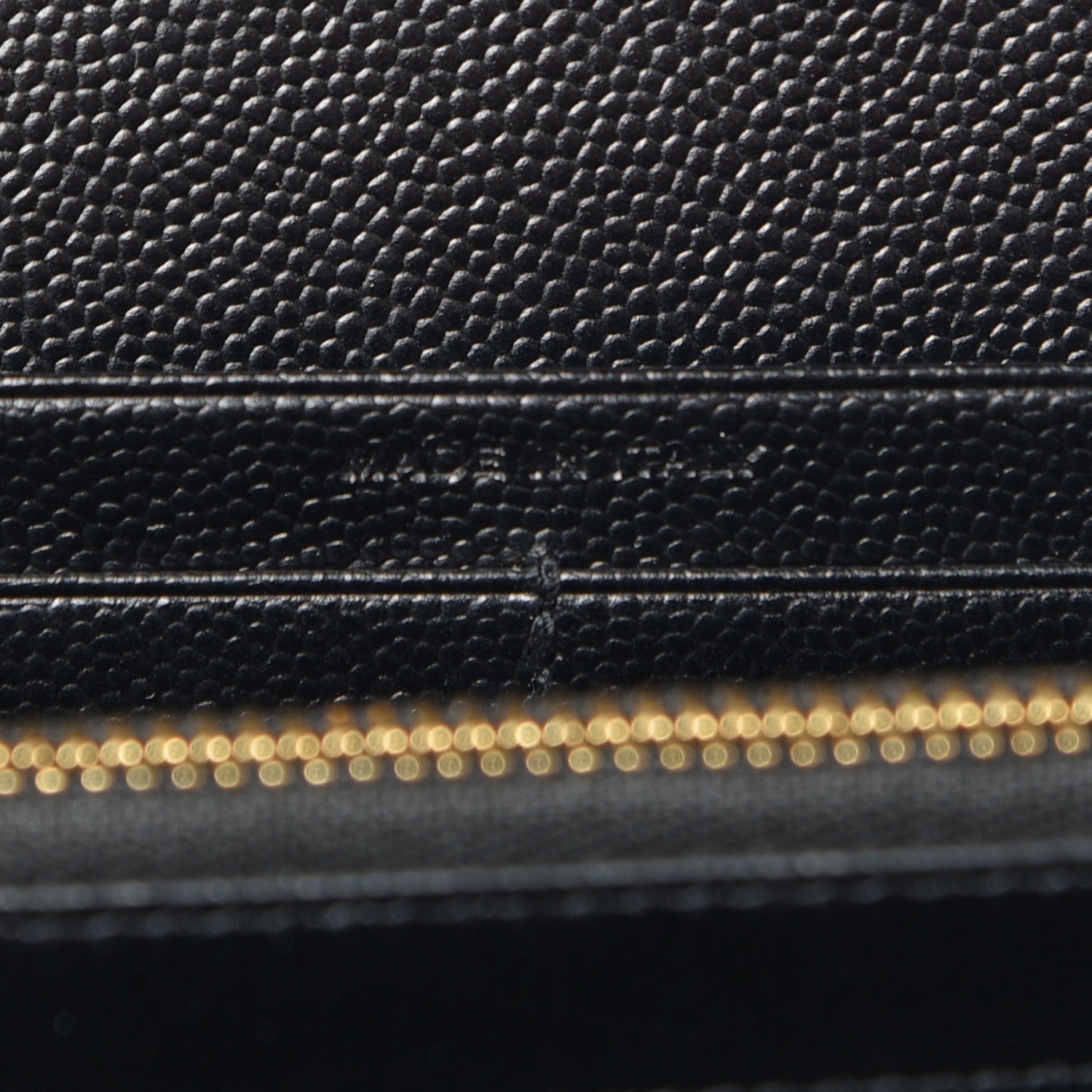 Saint Laurent Grain De Poudre Matelasse Chevron Monogram Chain Wallet Black 7 of 8