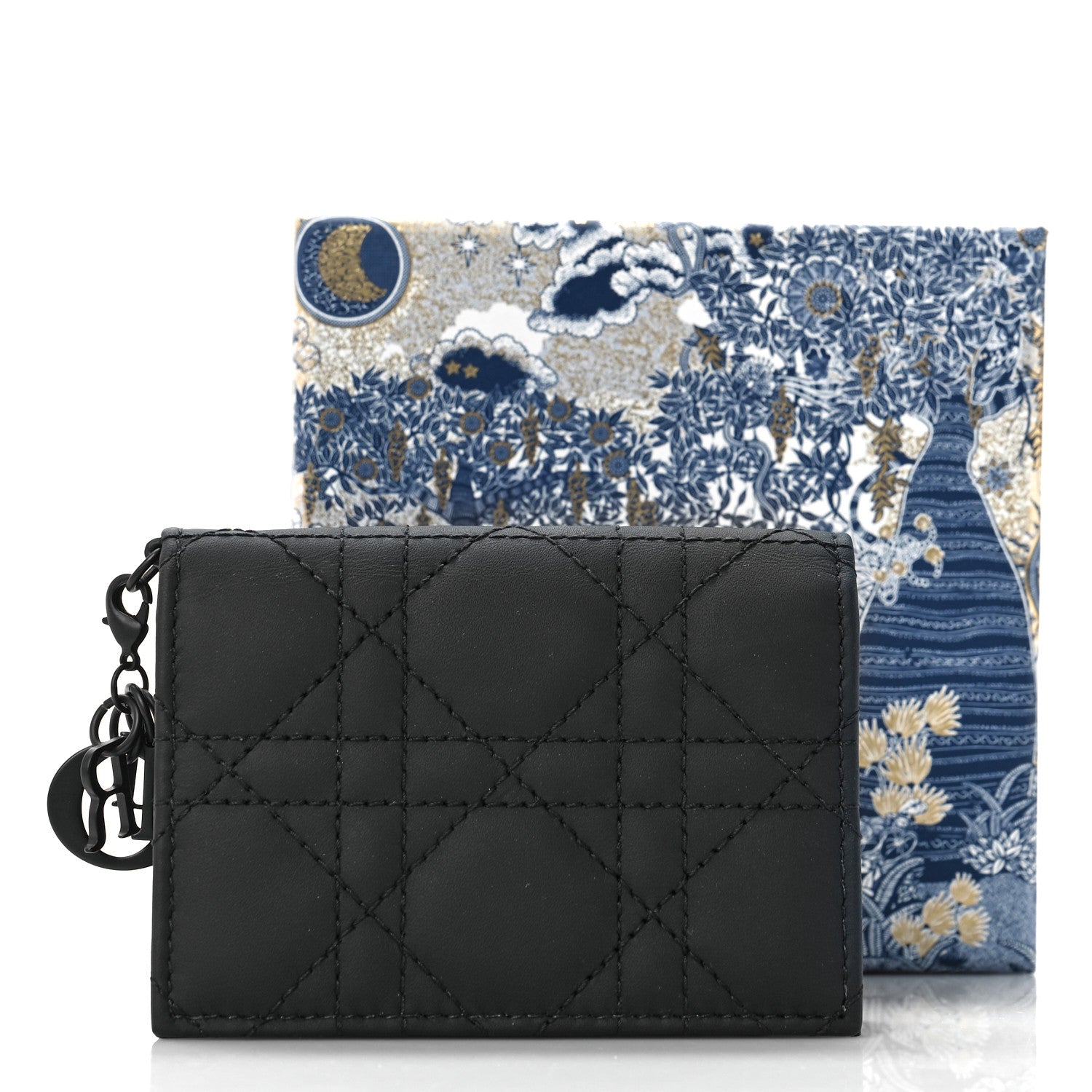 Christian Dior Ultra Matte Calfskin Small Lady Dior Flap Card Holder Black 9 of 9