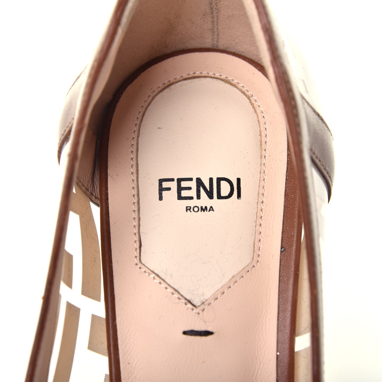PVC Calfskin FF Colibri High-Heel Pumps 39 White Cuoio
