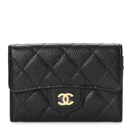 Chanel Caviar Quilted Flap Card Holder Wallet Black 1 of 11