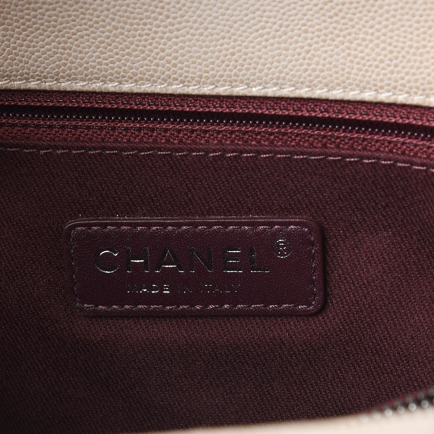 Caviar Quilted Medium Coco Handle Flap Light Beige