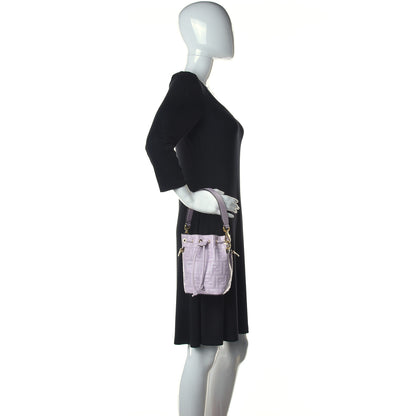 Fendi Vitello Termosport F is Fendi FF 1974 Embossed Mini Mon Tresor Bucket Bag Anemone 2 of 10