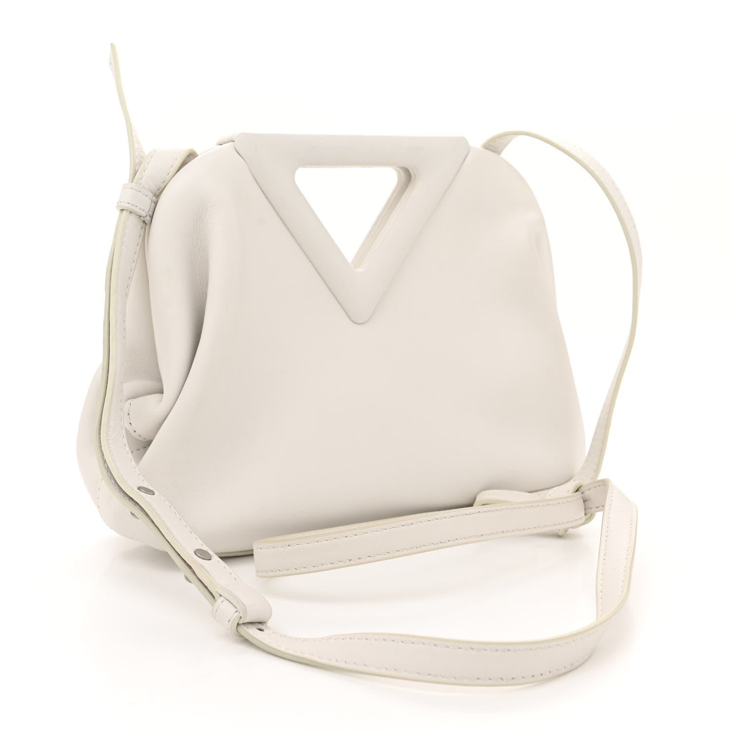 Bottega Veneta Calfskin Small The Point Triangle Bag Chalk 3 of 15