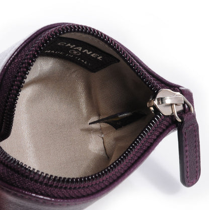 Chanel Leather CC Camellia Coin Purse Purple 5 of 7
