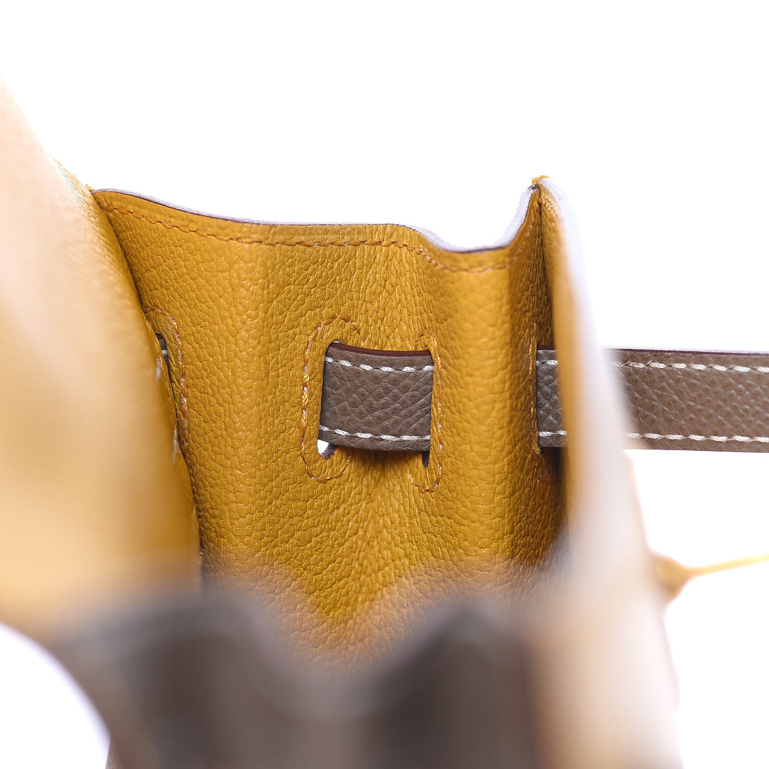 Hermes Epsom Horseshoe Kelly Sellier 25 Jaune Ambre Etoupe 18 of 34