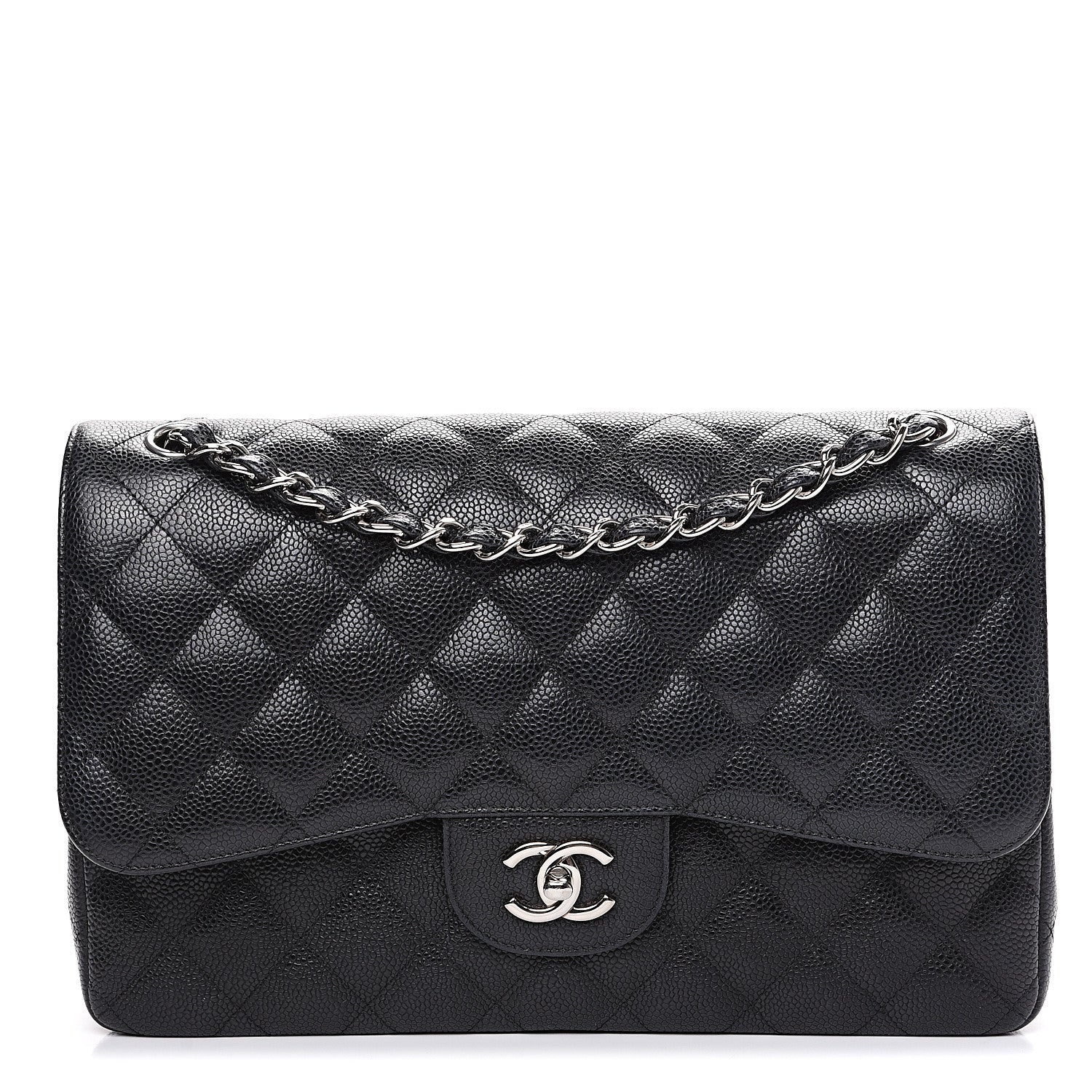 Chanel Caviar Quilted Jumbo Double Flap Black 1 of 14