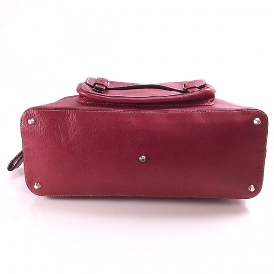 Calfskin Edith Dome Bowler Red