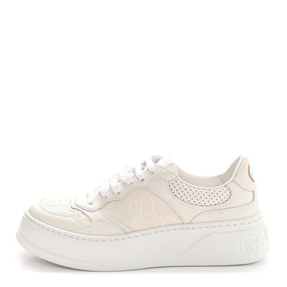 Gucci Calfskin GG Tennis Embossed Perforated Womens Platform 55mm Sneakers 40 Great White 1 of 9