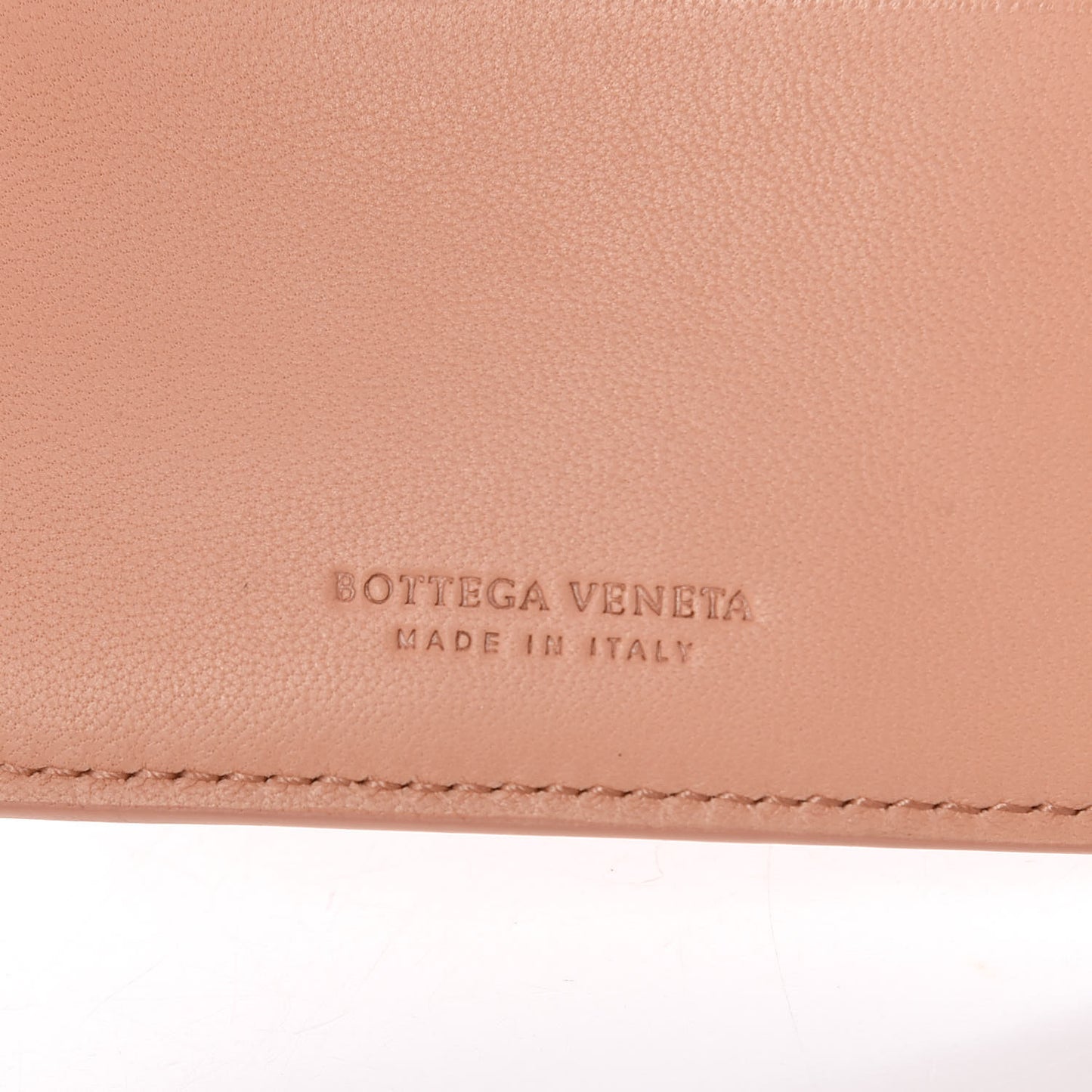 Nappa Intrecciato French Compact Wallet Peach