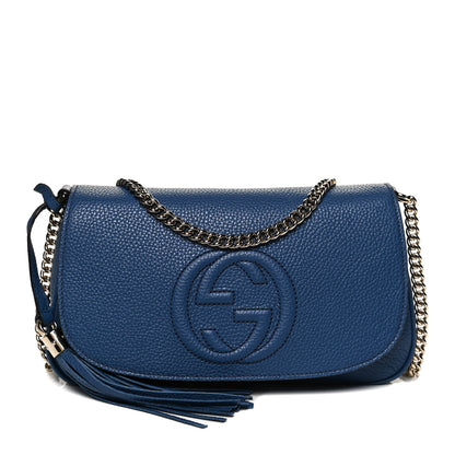 Gucci Pebbled Calfskin Medium Soho Flap Crossbody Caspian 1 of 11