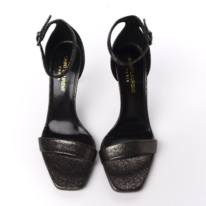 Saint Laurent Evora Amber 85 Astrap Sandals 36.5 Gunmetal 5 of 10