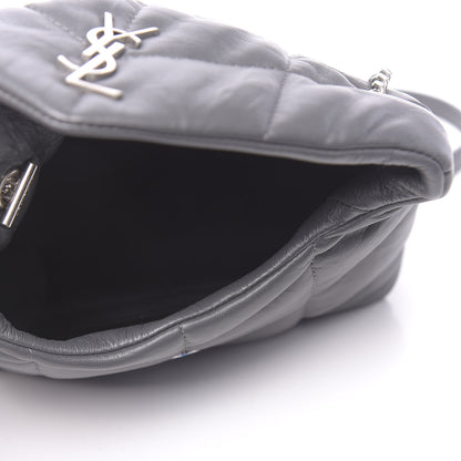 Saint Laurent Lambskin Quilted Toy Loulou Puffer Monogram Chain Satchel Storm 5 of 9