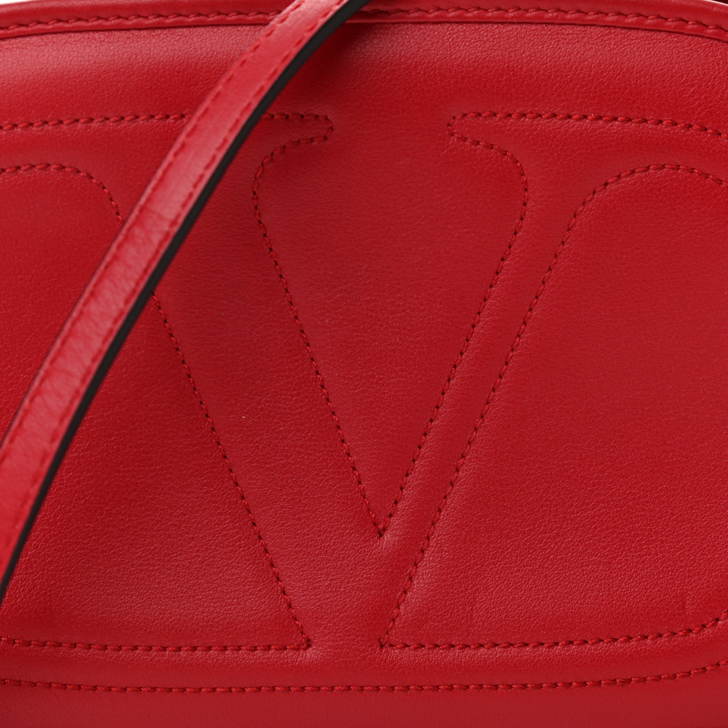 Valentino Garavani Calfskin VLogo Crossbody Red 7 of 9
