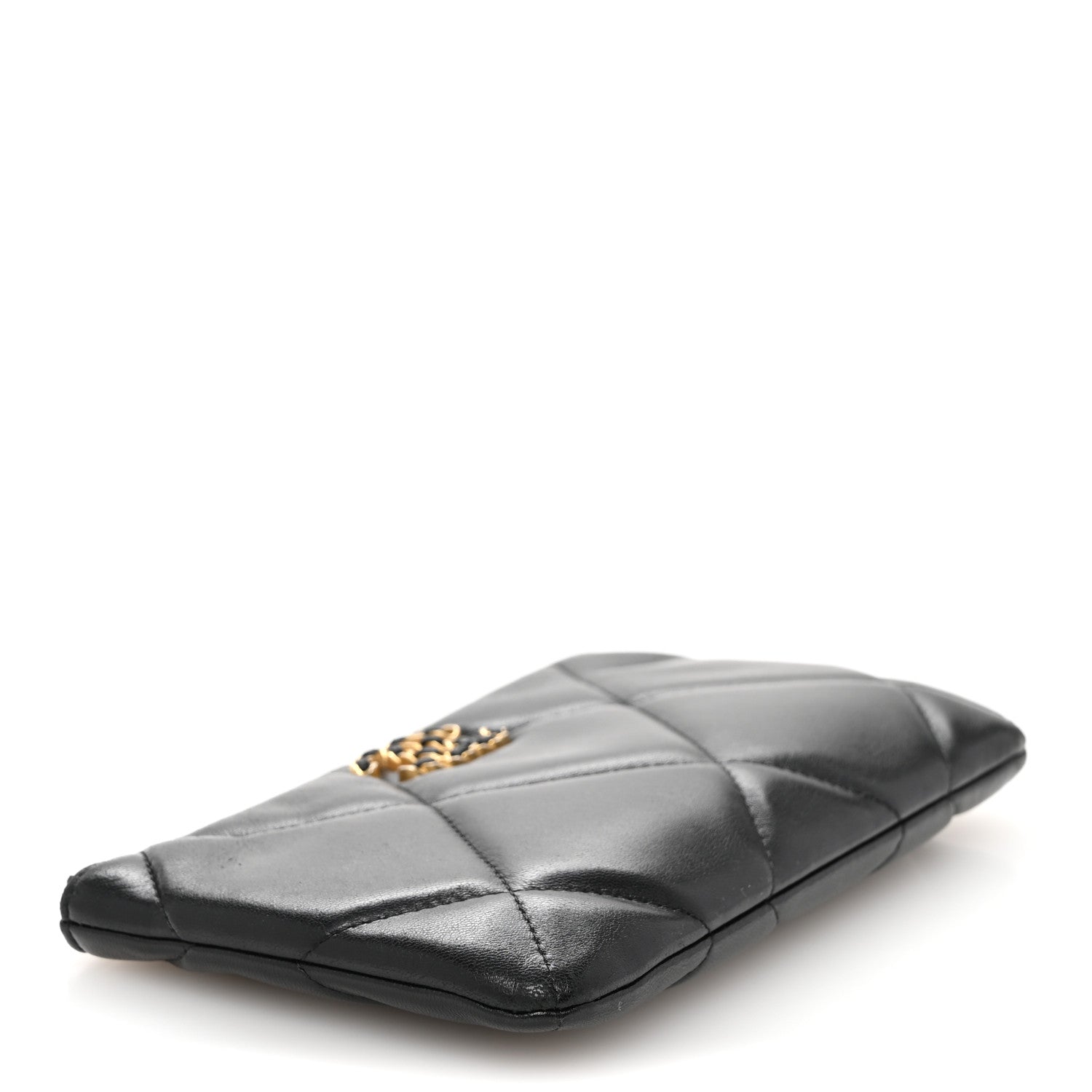Chanel Lambskin Quilted Small Chanel 19 Pouch Black 4 of 11