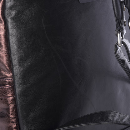 MCM Calfskin Tumbler Colorblock Backpack Bronze Copper Black 9 of 12