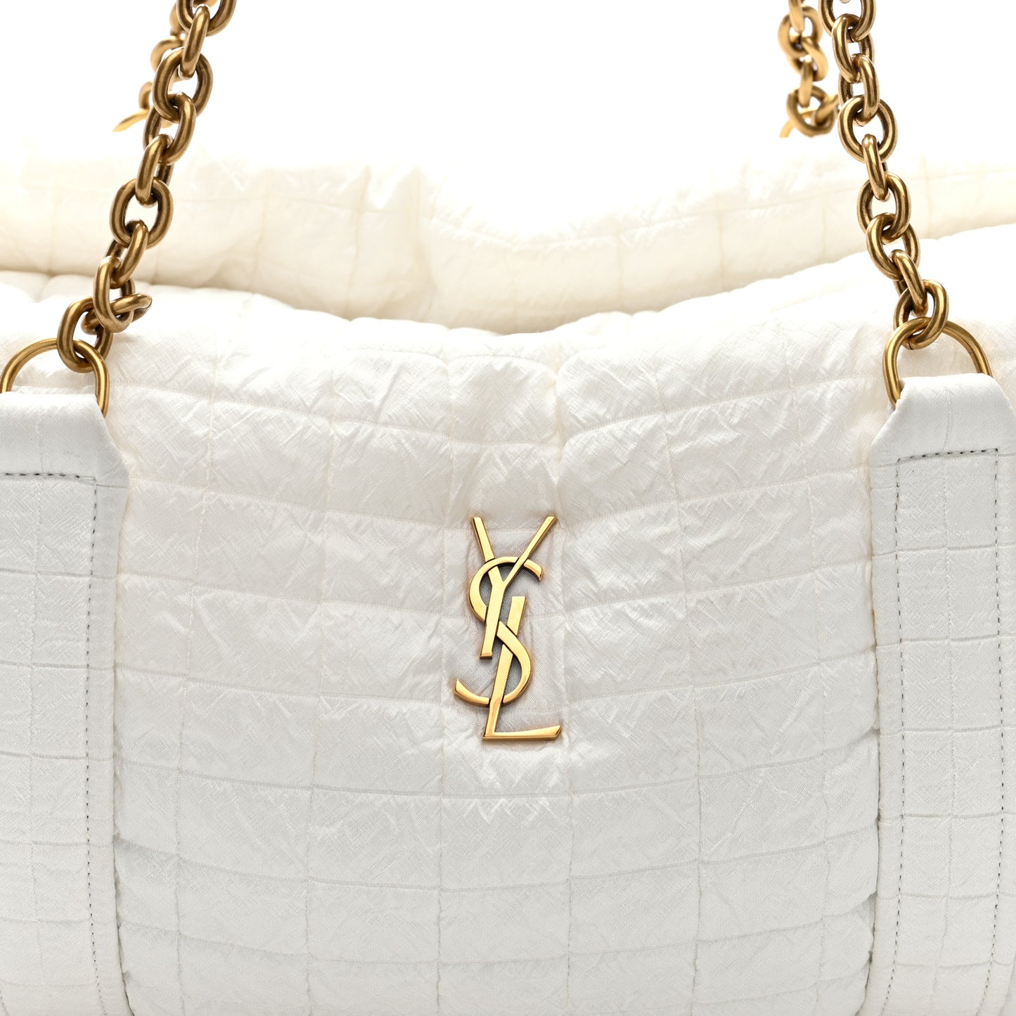 Nylon Gloria Quilted Travel Bag Milky White