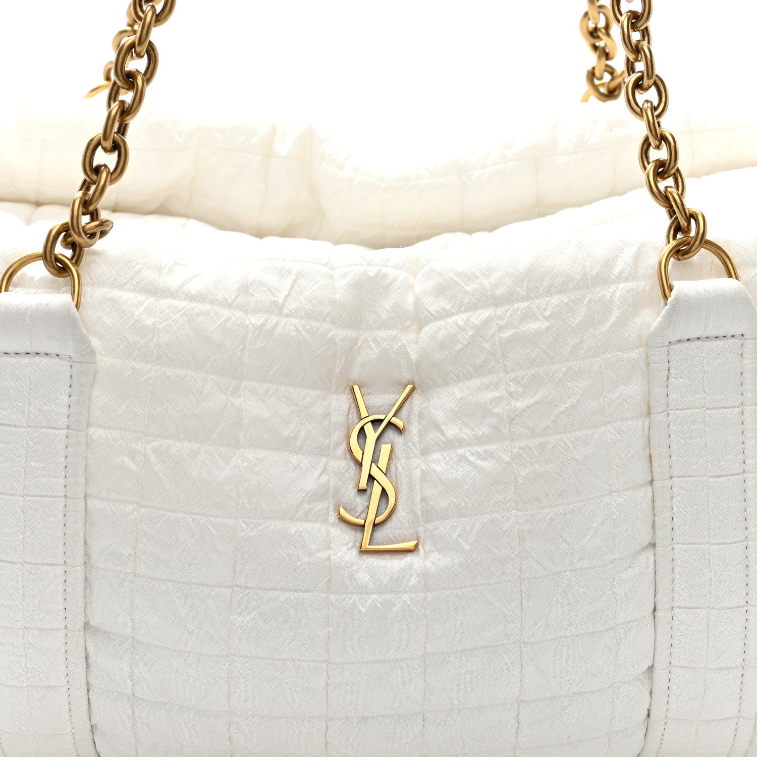 Saint Laurent Nylon Gloria Quilted Travel Bag Milky White 7 of 9