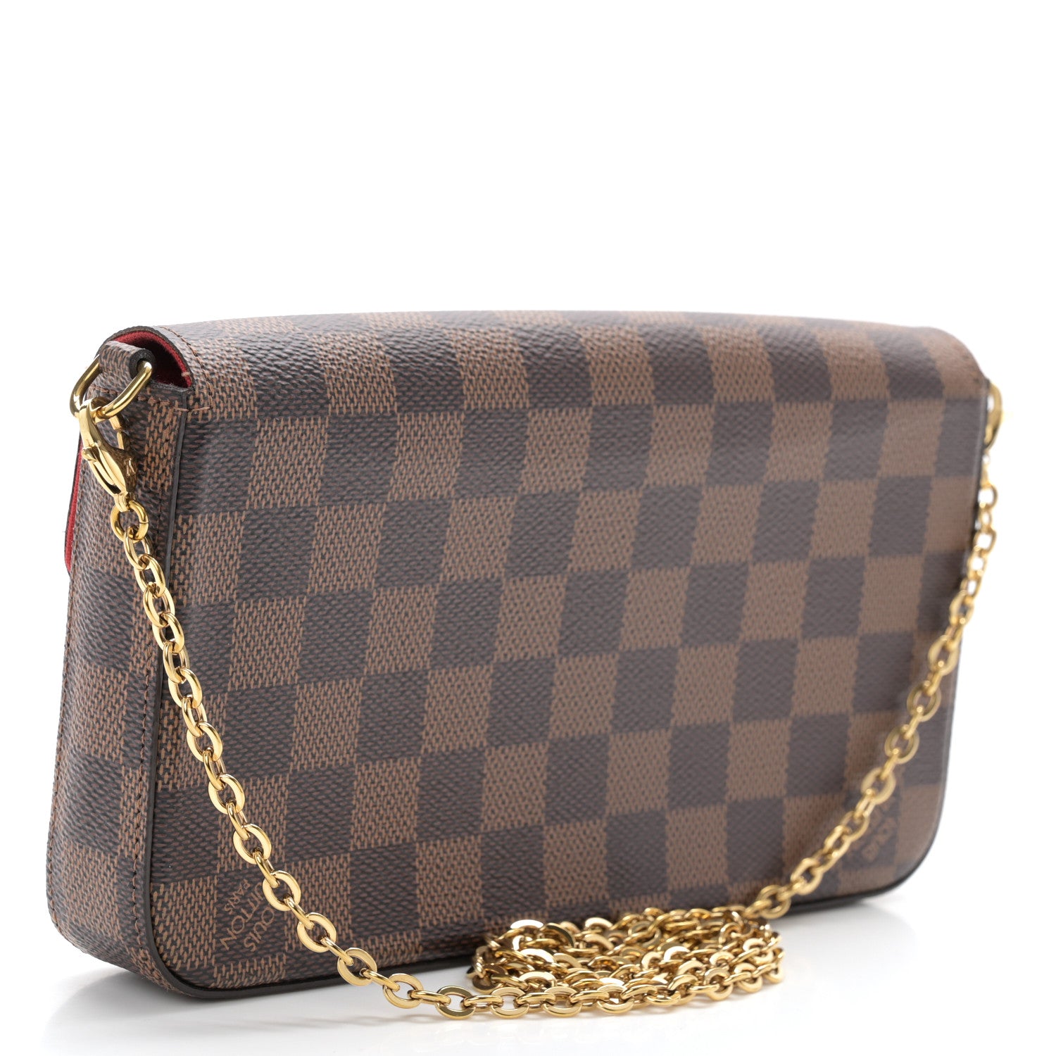 Louis Vuitton Damier Ebene Pochette Felicie Chain Wallet 4 of 12