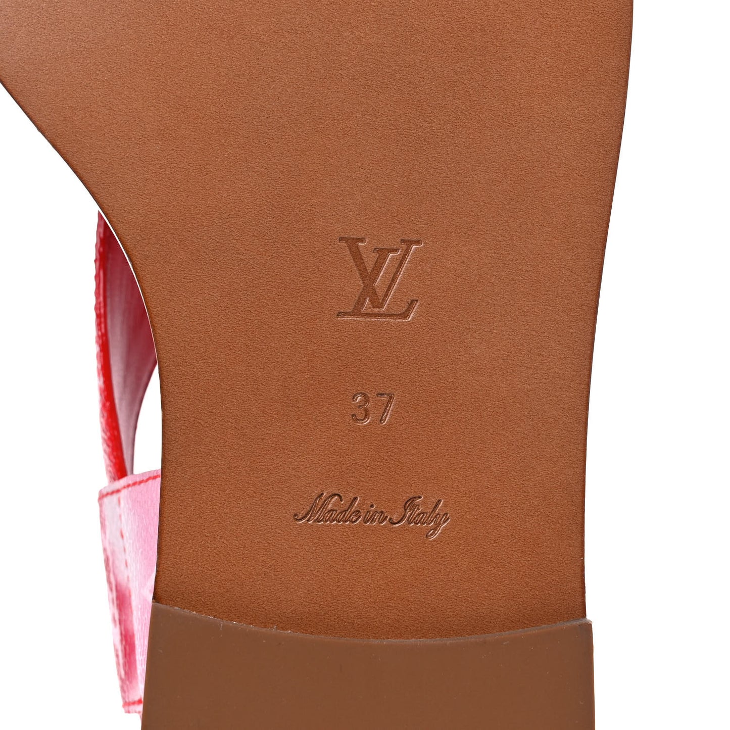 Monogram Escale Palma Flat Sandals 37 Rouge