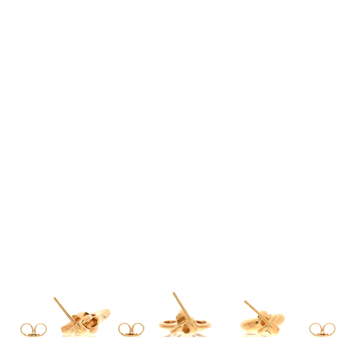 Metal Monogram Fleur Earrings Set of 3 Gold