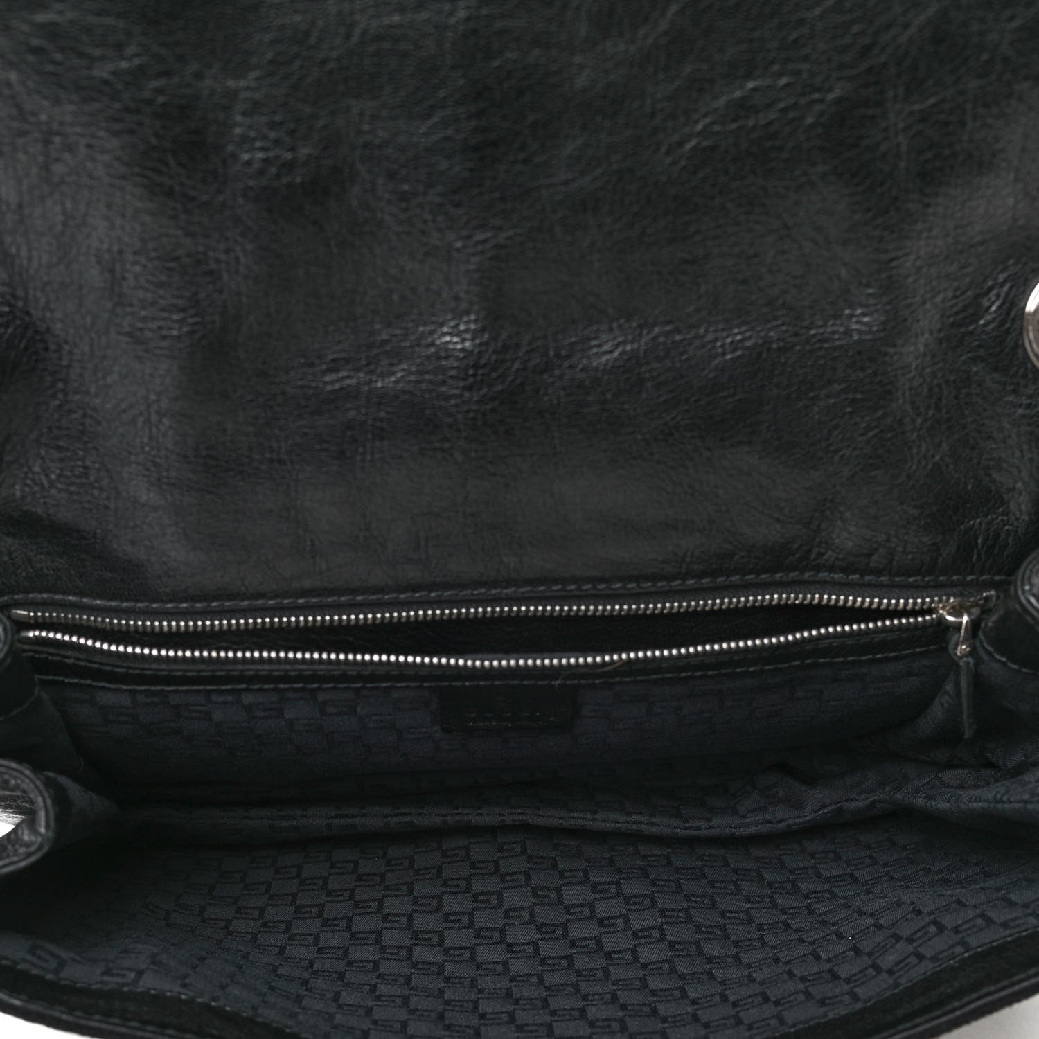 Gucci Velvet Web Blondie Medium Shoulder Flap Bag Black White 4 of 4