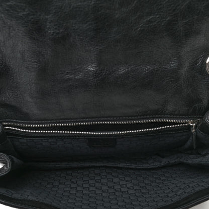 Gucci Velvet Web Blondie Medium Shoulder Flap Bag Black White 4 of 4