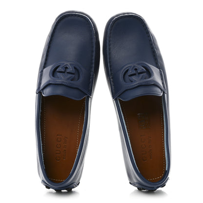 Gucci Soft Clove Calfskin Mens Interlocking G Driver Loafers 8 Royale 2 of 12
