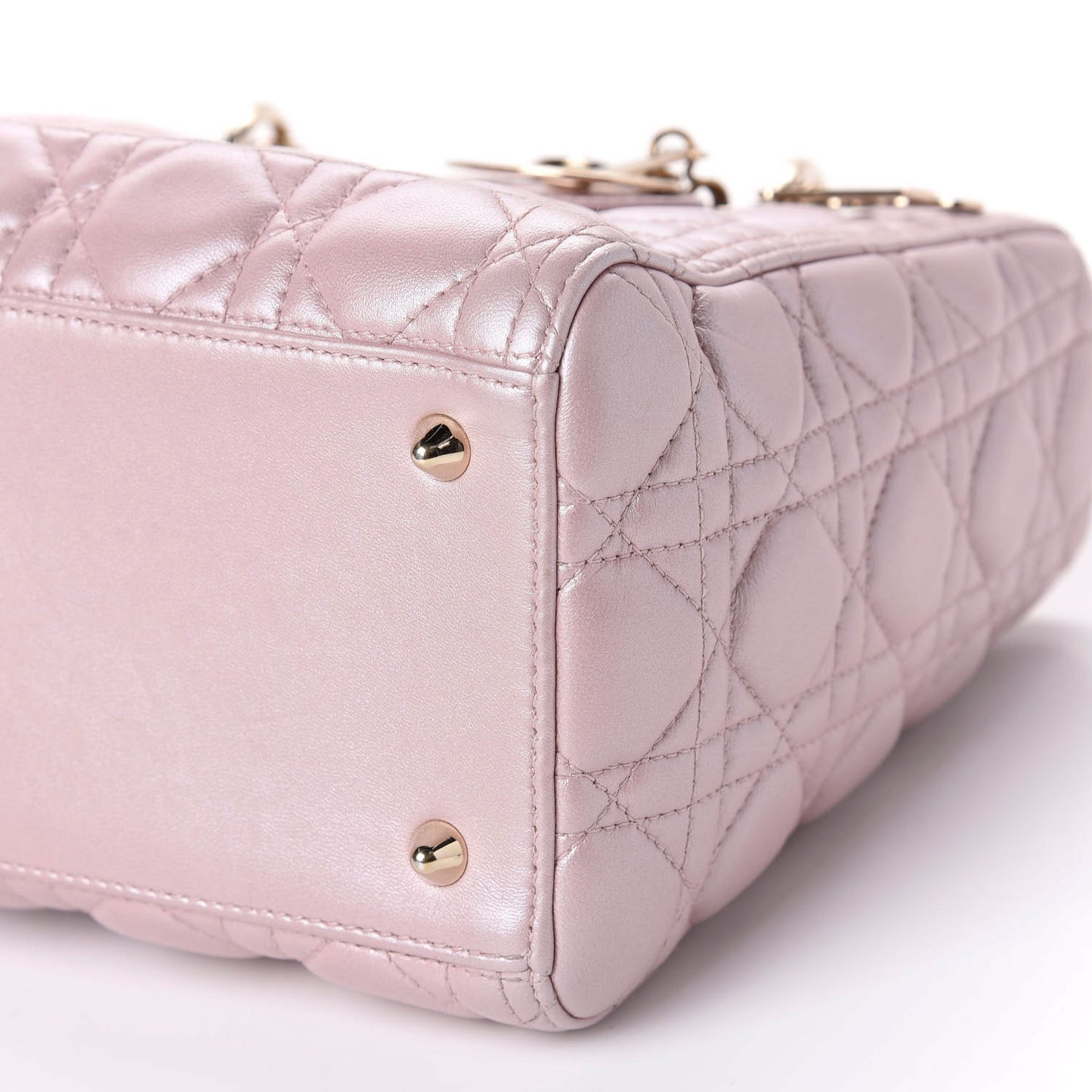Pearly Lambskin Cannage Medium Lady Dior Lotus