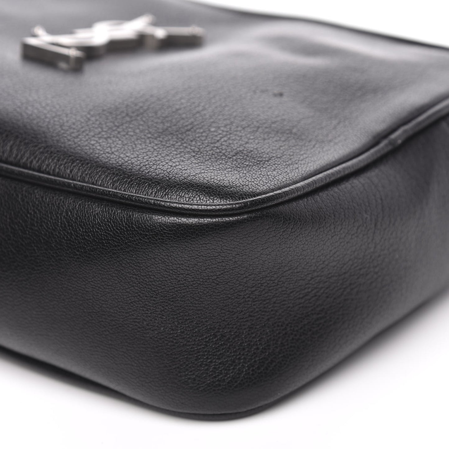 Grained Lambskin Monogram Lou Camera Bag Black