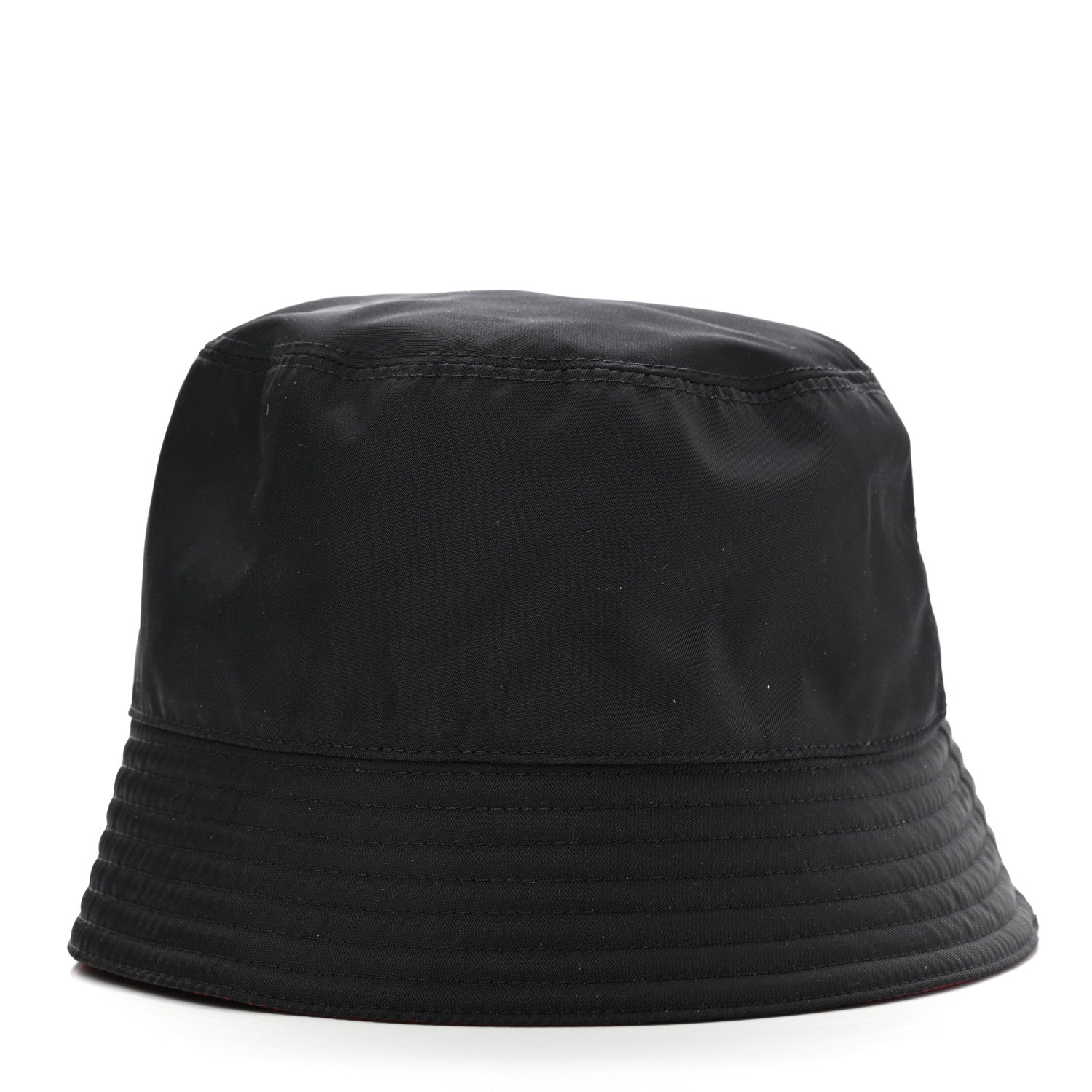 Prada Nylon Bucket Hat S Black Rosso 5 of 9