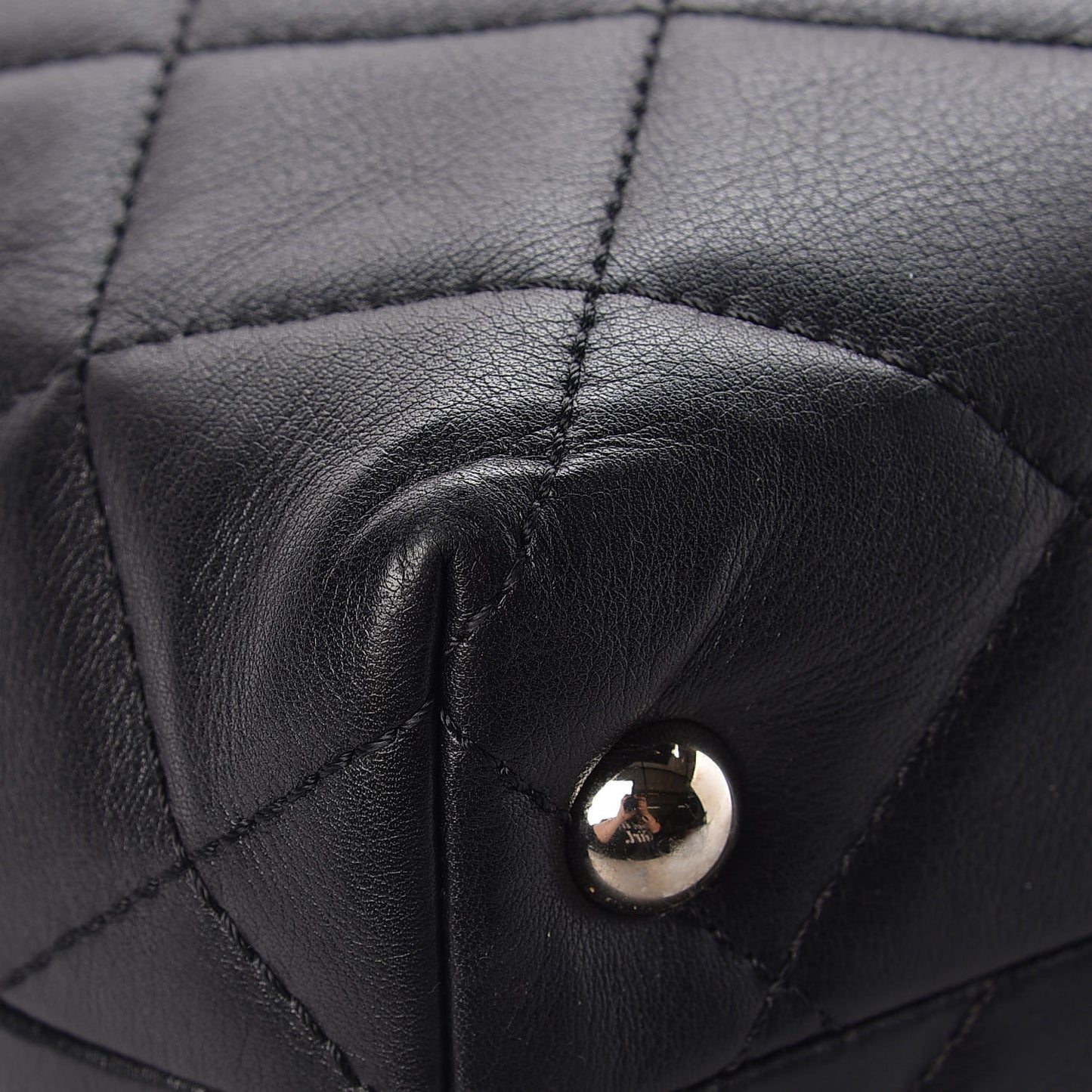 Calfskin Quilted In The Business North South Tote Black