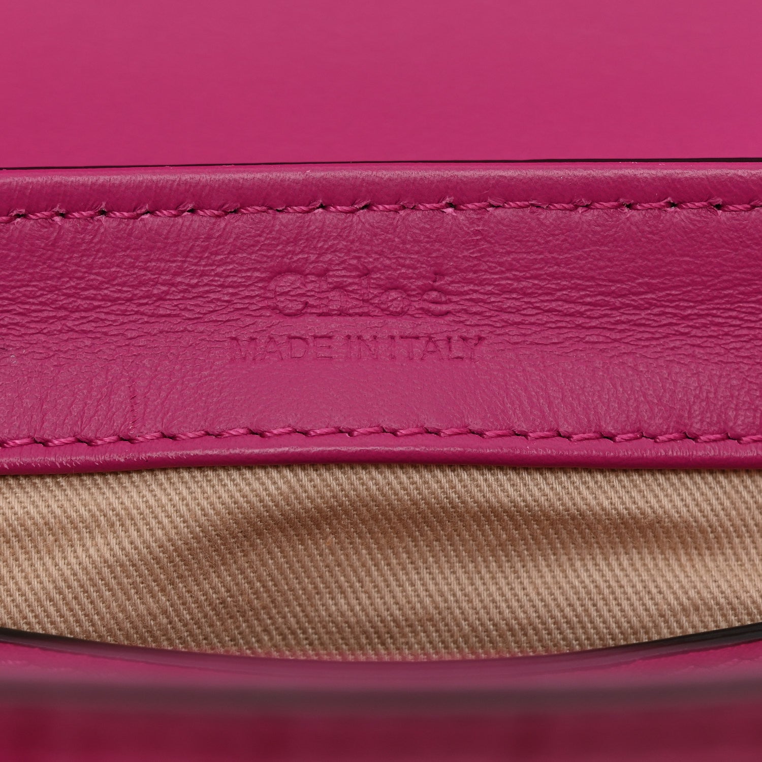 Chloe Calfskin Crocodile Embossed Mini C Bag Pink 6 of 10