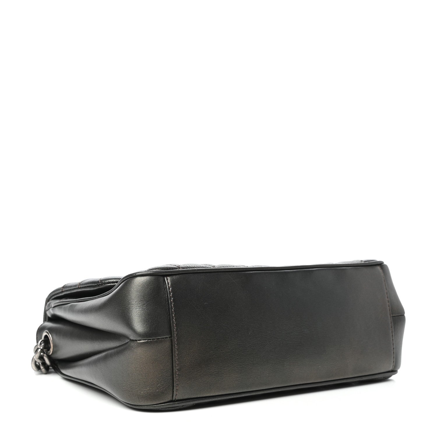 Chanel Metallic Goatskin Quilted Medium Rock In Rome Flap Charcoal 4 of 10
