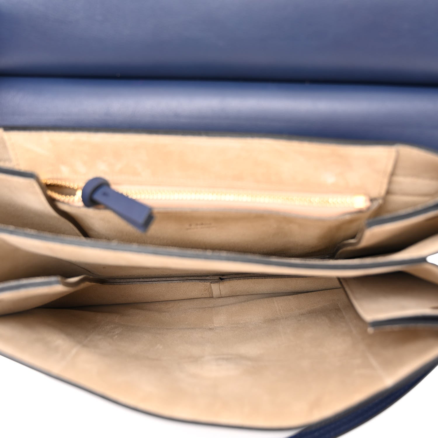 Chloe Suede Calfskin Medium Faye Shoulder Bag Royal Navy 5 of 9