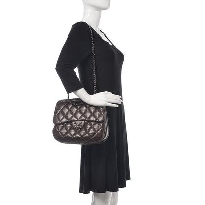 Chanel Lambskin Quilted Large Chanel 3 Flap Dark Brown 2 of 12