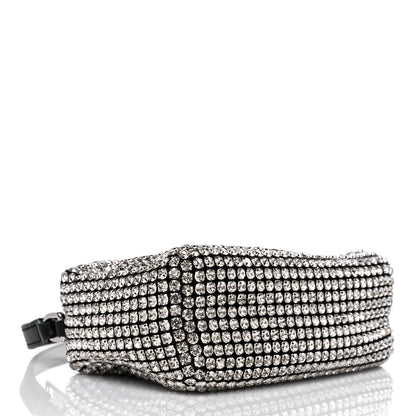 Alexander Wang Mesh Crystal Rhinestone Mini Heiress Pouch Black Silver 4 of 9