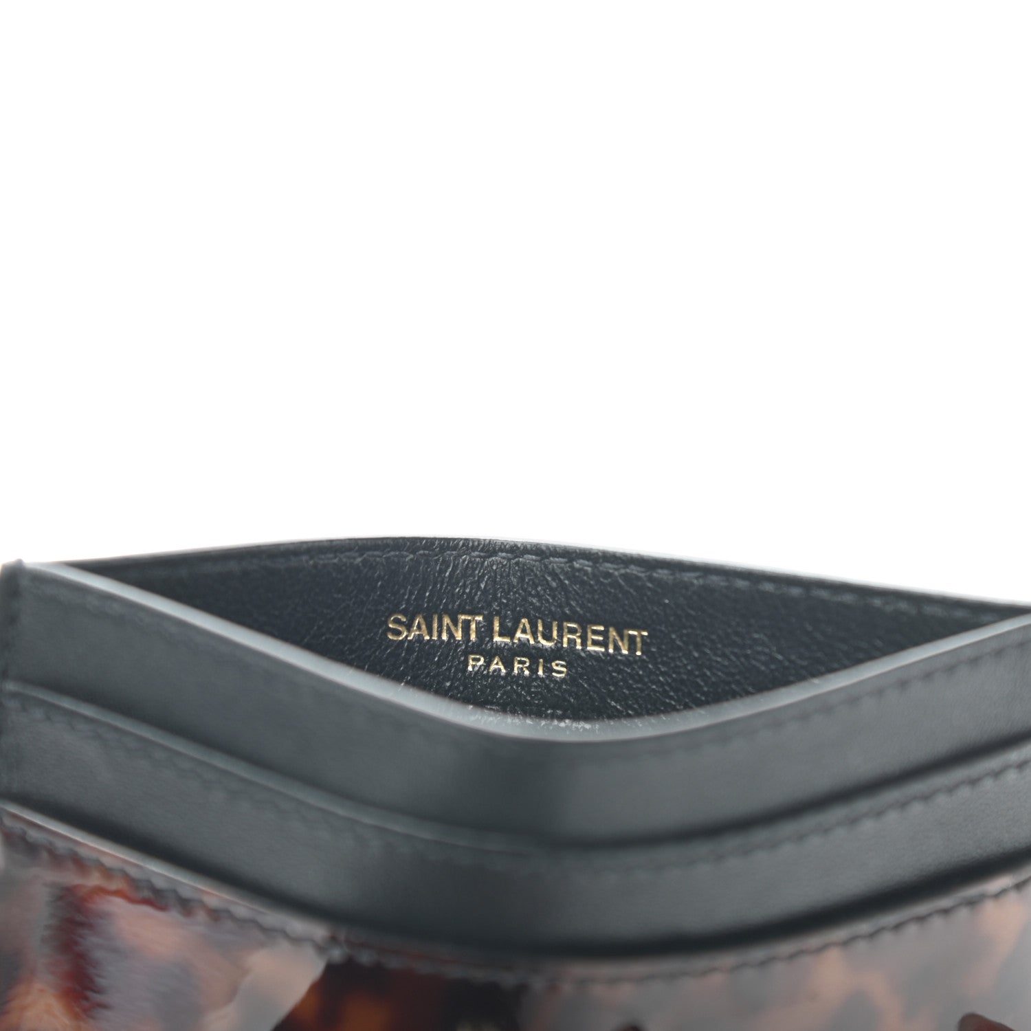 Saint Laurent Patent Monogram Credit Card Case Tortoiseshell 6 of 7