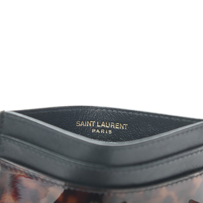 Saint Laurent Patent Monogram Credit Card Case Tortoiseshell 6 of 7