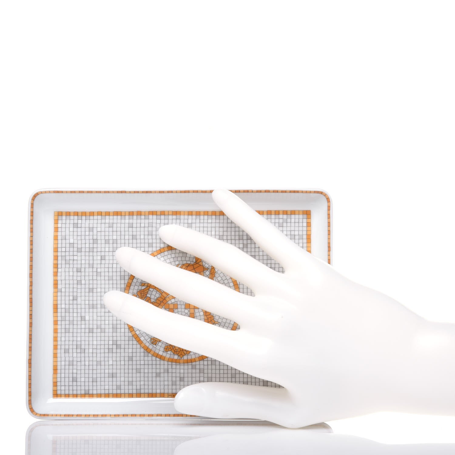 Hermes Porcelain Mosaique au 24 Gold Sushi Plate 2 of 6