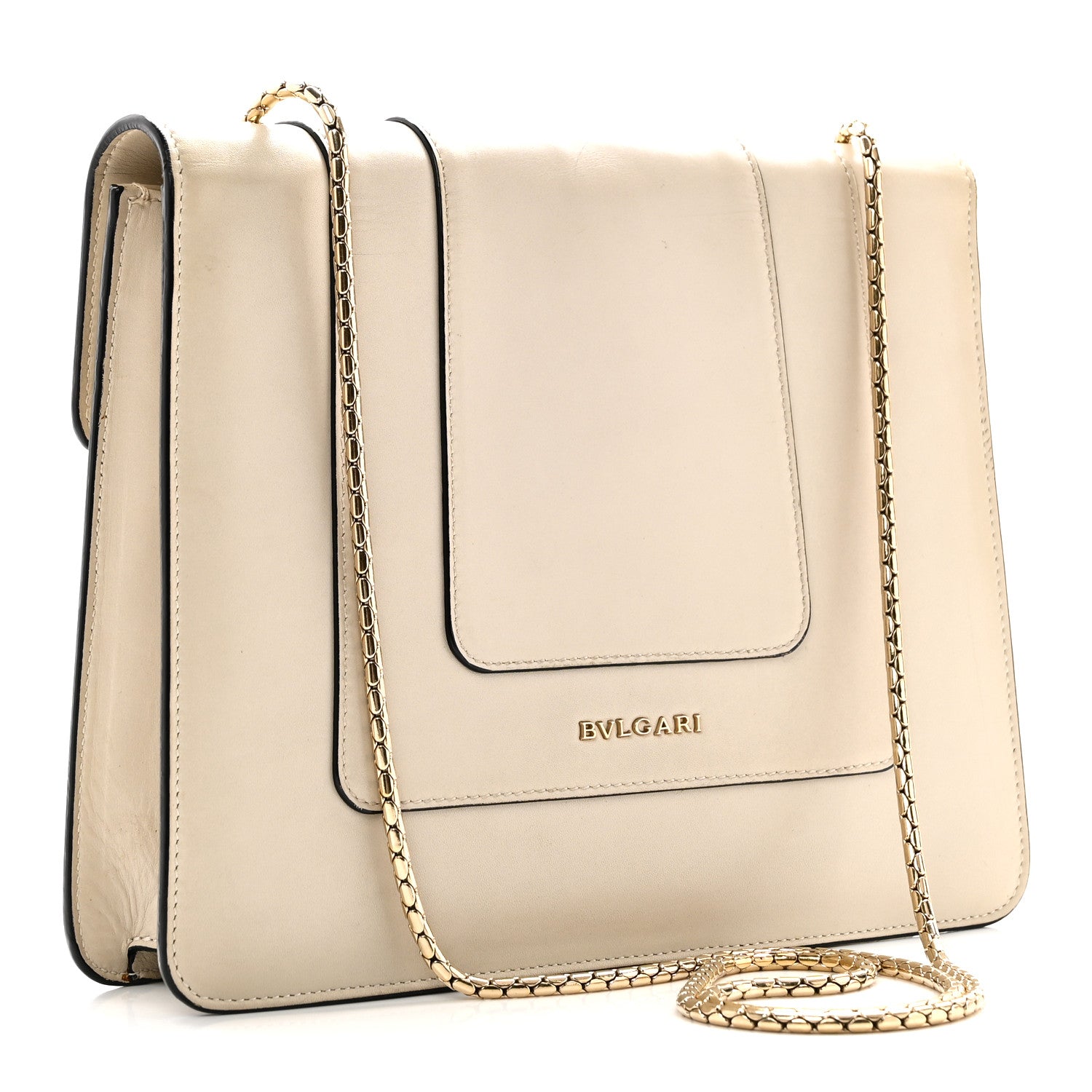 Bulgari Calfskin Serpenti Forever Crossbody Bag White Agate 2 of 10